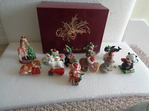 DANBURY MINT LOT OF 11 BABY ANIMAL ORNAMENTS LAMB ORCA TIGER CUB GIRAFFE PIGLET - Picture 1 of 12