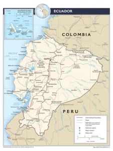 Ecuador Road Highway Transportation Transport Map Country Nation Print - Picture 1 of 1