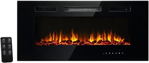 40 Inch Wall Recessed Mounted Electric Fireplace Heater 900/1800W W/5 Flame Sett - Picture 1 of 7