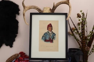 Indianer antike Lithographie von Hopie Chief Nah-Et-Lue-Poie, gerahmt - Bild 1 von 4