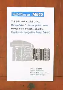 LIBRO DE INSTRUCCIONES DE LENTES MAMIYA M645/22394 - Imagen 1 de 1