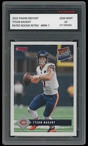 Tyson Bagent 2023 Panini Instant 1st Graded 10 Rated Retro Rookie Card Bears - Picture 1 of 1