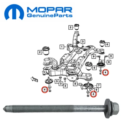 PARA 2008-2020 DODGE GRAND CARAVAN TRAVESAÑO CABEZA HEXAGONAL TORNILLO ORIGINAL OE Foto 1 de 2