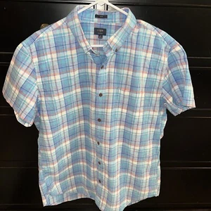 Camicia uomo J.Crew Homespun casual con bottoni slim taglia XL blu a quadri - Foto 1 di 6