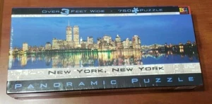 New York City Skyline Twin Towers Panoramic Jigsaw Puzzle 750 Pc (New) - Picture 1 of 4