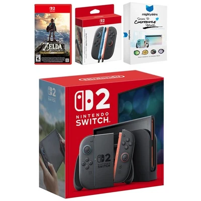 Nintendo Switch 2 + Zelda Breath of the Wild, Extra Joy Cons, MightySkins Code - Image 1 of 4
