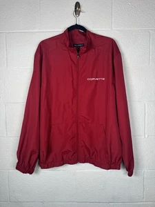 Corvette Jacket Red Port Authority Men’s Large Windbreaker Zip Up Embroidered - Picture 1 of 6