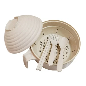 Ramen Cooker Ramen Bowl Set Microwave Noodle Bowl with Spoon Chopsticks Fork NEW - Picture 1 of 24