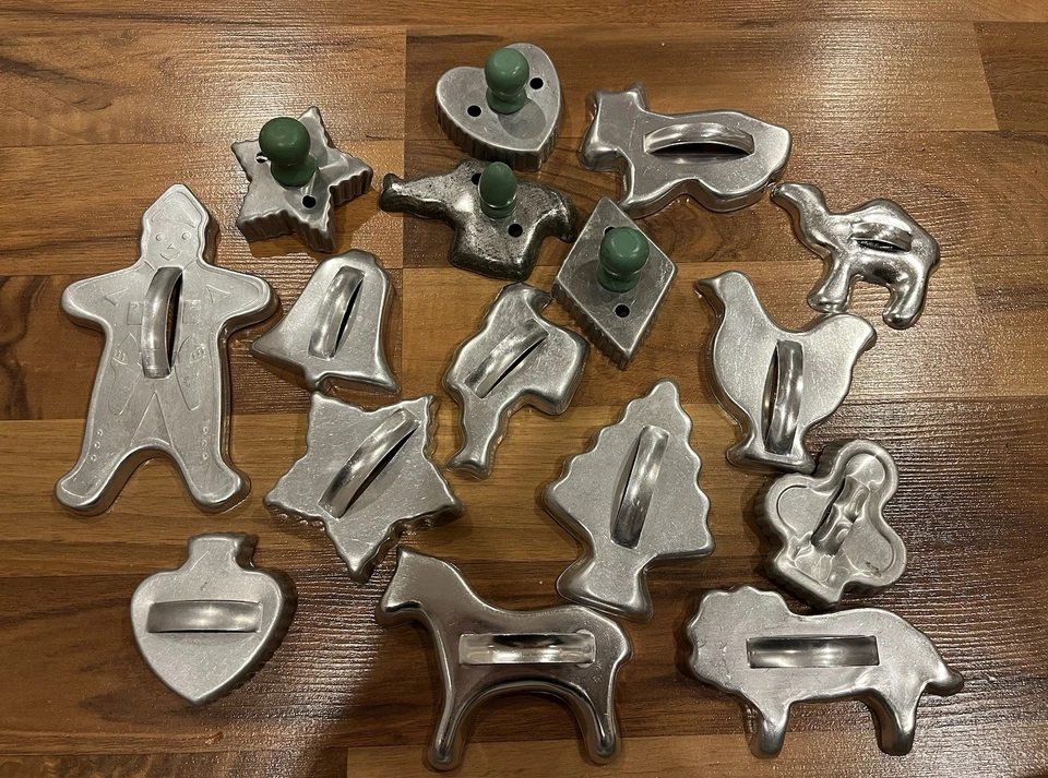 Lote de 16 piezas cortador de galletas vintage espejo - surtido de vacaciones aluminio Foto 1 de 4