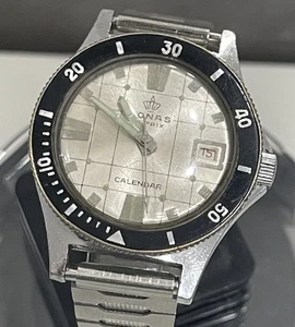 Reloj DIVER Vintage Jonas 21 Prix Calendario Negro Súper Impermeable de los años 70 - Imagen 1 de 3