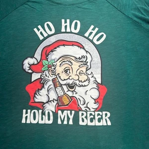 Torrid Santa Claus Shirt 4 Tee Ho Hold My Beer Christmas Slub Jersey Plus - Picture 1 of 6