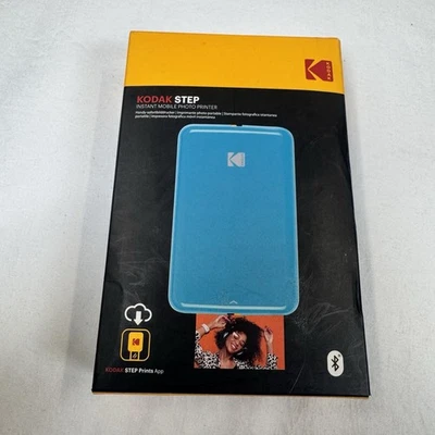 Kodak Step Mobile Instant Photo Printer Mini Zink Blue Tested With Paper - Image 1 of 3