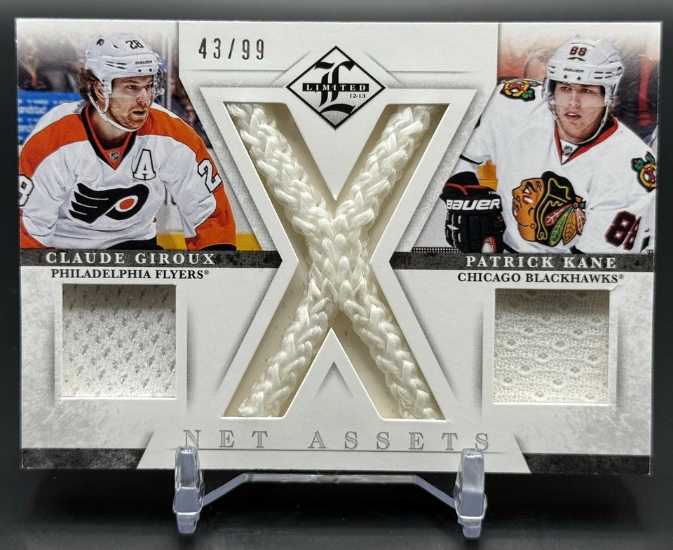 2012-13 Panini Limited Net Assets Claude Giroux/Patrick Kane 43/99 Game Worn - Image 1 of 2