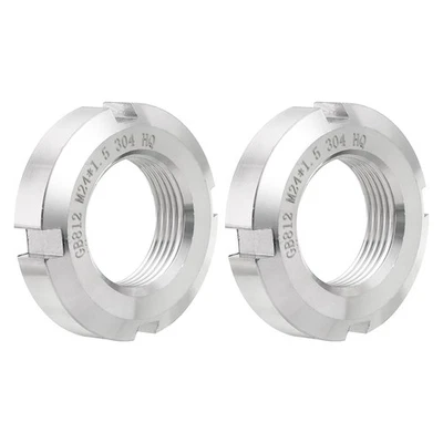 M24 x 1,5mm – 2 Stück Sicherungsmuttern mit vier Schlitzen,rund,Edelstahl 304 - Bild 1 von 4