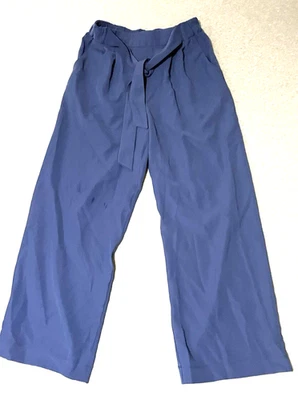 Pantalones Lululemon Pantalones de tiro alto para mujer talla 10 Pierna ancha azul corbata poliéster Foto 1 de 4