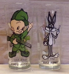 VINTAGE 1973 PEPSI LOONEY TUNES ELMER FUDD BUGS BUNNY TRINKGLAS TASSE CARTOON - Bild 1 von 5