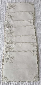 12 Servilletas de Cóctel Marghab Vintage Hibisco Floral Patrón Festoneado - Imagen 1 de 8
