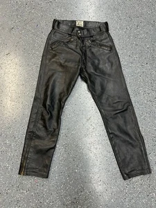 Pantalones de motociclismo Langlitz de cuero negro para hombre cintura 36" (PO1020297) - Imagen 1 de 10