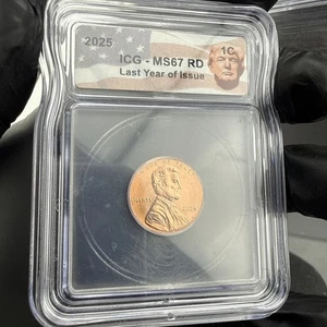 2025 MS 67 RD Lincoln Shield Cent (Penny) ICG Last Year of Issue ~ Trump Core - Picture 1 of 2