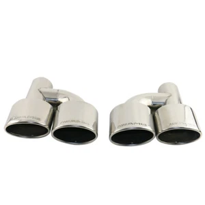 Pair L&R Engraved AMG Oval Dual Exhaust Tips For MERCEDES BENZ 2.5in Universal - Picture 1 of 10