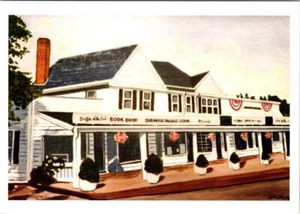 MA, Osterville  BOOK STORE & PACKAGE SHOP Art By Nancy Devine   4X6 Postcard - Picture 1 of 2