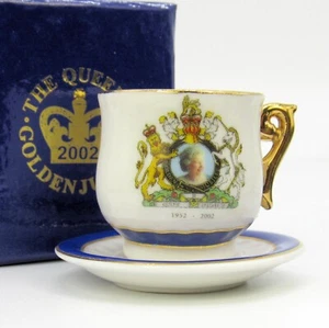 House Of Valentina Crested China Cup And Saucer, Elizabeth II Golden Jubilee - Picture 1 of 5