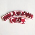 Vintage BSA Red white Ruby Virginia  state Council shoulder strip patch CSP