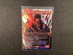 Clive, Ifrit's Dominant Borderless FOIL NM Final Fantasy MTG M0318 REVERSIBILE - Foto 1 di 2