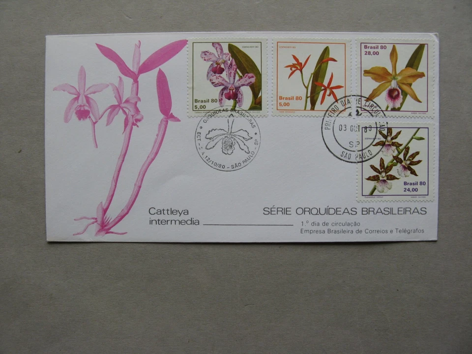 BRAZIL / BRASIL, cover FDC 1980, flowers orchids - Image 1 of 1