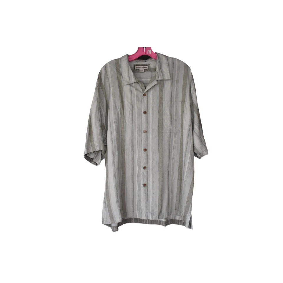 Мужская винтажная шелковая светло-зеленая рубашка Jamaica Jaxx XXL - Изображение 1 из 4