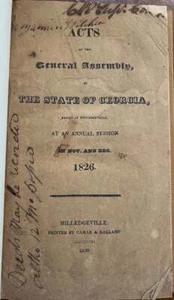 Law / Acts of the General Assembly of the State of Georgia Passed at 1st Edition - Imagen 1 de 2