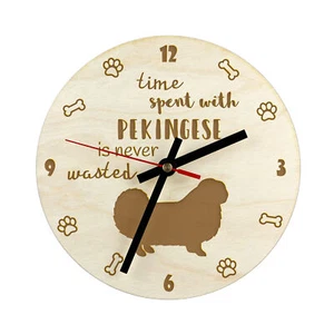 Pekingese plywood clock Art-Dog - Picture 1 of 7