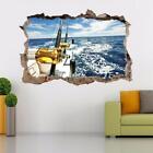 Boat Fishing Smashed Wall Decal Graphic Sticker Home Decor Art Mural J71