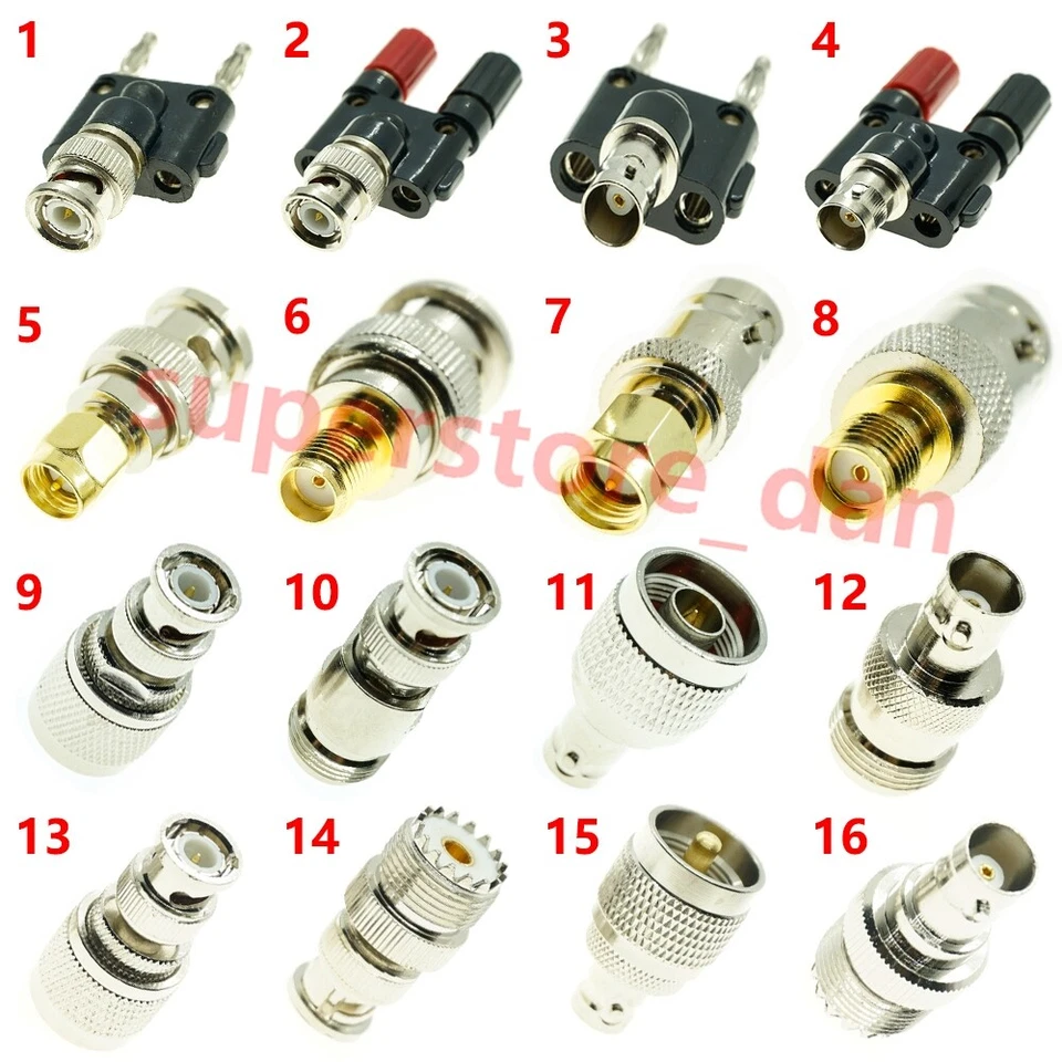 BNC TO BANANA UHF SMA N SO239 PL259 male female RF Connector Adapter Converter - Image 1 of 1