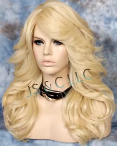 Peluca completa blanqueadora rubia bangs calor OK 613 RBPO de mezcla de cabello humano - Imagen 1 de 9