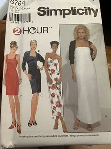 Simplicity 8764 Misses 2 Hour Knit Dresses Jacket Sewing Pattern 10 12 14 Uncut - Bild 1 von 3