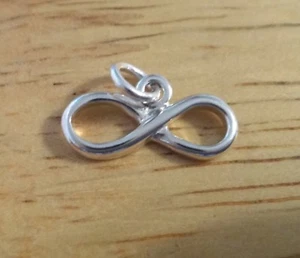Sterling Silver 7x15mm Math Love Symbol Infinity Sign Charm - Picture 1 of 4