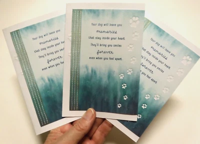 3 Cards Hallmark with Sympathy for PET DOG Sympathy Card Memories - Image 1 of 4