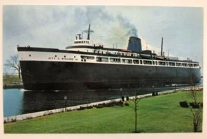 S.S. City Of Midland Great Lakes Steamship Car Ferry RPPC Postcard Ludington MI - Picture 1 of 1