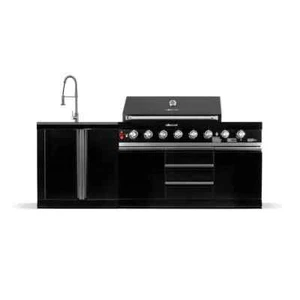 GORILLER® BLACKBACK S3 Outdoor-Küche, XXL-Gasgrill mit Waschbecken, Edelstahl - Bild 1 von 8
