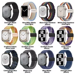 Braided Magnetic Elastic Loop Band for Apple Watch Adjustable Strap For iWatch - Picture 1 of 18