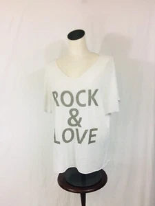 Venti6 maglione donna ROCK AND LOVE maglietta scollo a V - Foto 1 di 7