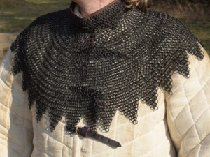 Armadura Medieval Chainmail Aventail Acero Suave Color Negro Recreación LARP - Imagen 1 de 3