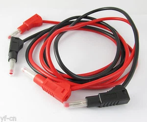 1Pair 4FT Dual Transparent Flexible Stackable 4mm Banana Plug Silicone Cable - Picture 1 of 7