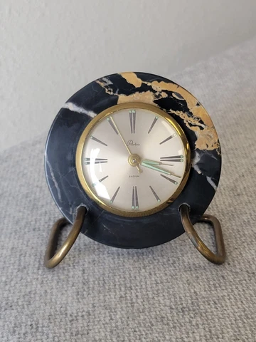 Vintage Marble ARTCO Germany RADIUM Wind Up DESK Clock Art Deco RARE *WORKS!* Cover