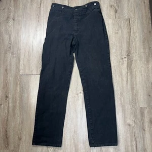 Vintage WAH Maker Jeans Men 33x33 Frontier Buckle Back Button Fly Canvas USA - Picture 1 of 5