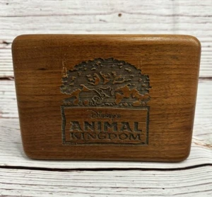 Vintage Disney Animal Kingdom Hinged Wooden Trinket Box Keepsake Lined Wood Box - Picture 1 of 12
