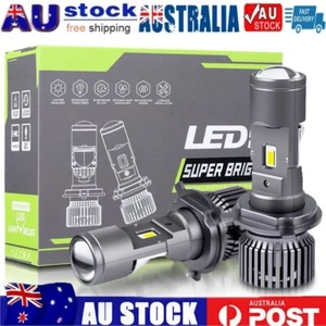 H4/9003 Headlight Mini Bi-LED Projector Lens kit Lamp Bulbs Globes High Low Beam - Picture 1 of 15