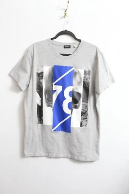 Camiseta calavera abstracta gris diésel retro Y2K XL para hombre usada en excelente estado "78" Foto 1 de 4