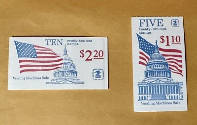 Lot 2 SCOTT #2116a Flag over Capitol 1985 booklets of 5 & 10 stamps ~ 22c MNH - Image 1 of 3
